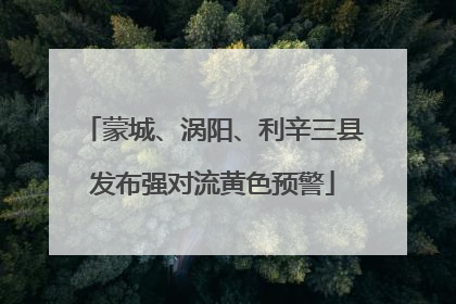 蒙城、涡阳、利辛三县发布强对流黄色预警