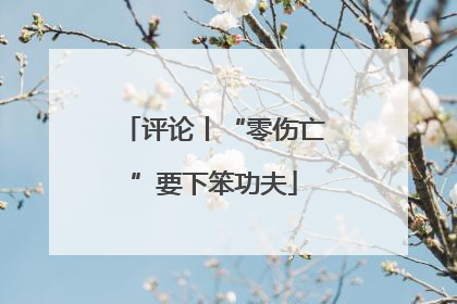 评论丨“零伤亡”要下笨功夫