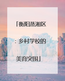 衡阳蒸湘区：乡村学校的美育突围