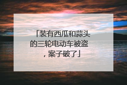装有西瓜和蒜头的三轮电动车被盗，案子破了