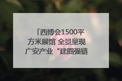 西博会1500平方米展馆 全景呈现广安产业“建圈强链”｜西博视界