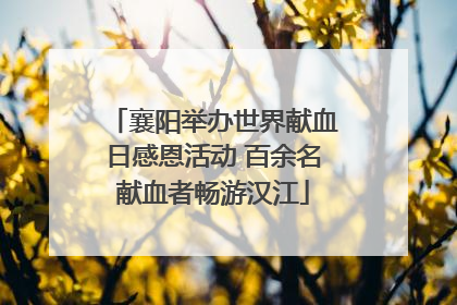 襄阳举办世界献血日感恩活动 百余名献血者畅游汉江