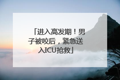 进入高发期！男子被咬后，紧急送入ICU抢救