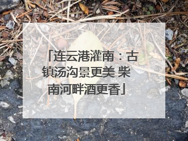 连云港灌南：古镇汤沟景更美 柴南河畔酒更香