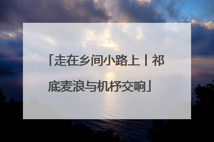 走在乡间小路上丨祁底麦浪与机杼交响