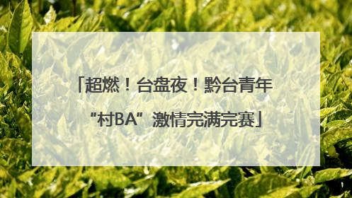 超燃！台盘夜！黔台青年“村BA”激情完满完赛