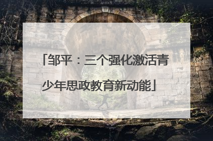 邹平：三个强化激活青少年思政教育新动能