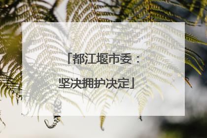 都江堰市委：坚决拥护决定