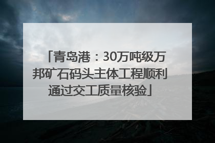 青岛港：30万吨级万邦矿石码头主体工程顺利通过交工质量核验