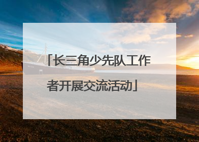 长三角少先队工作者开展交流活动