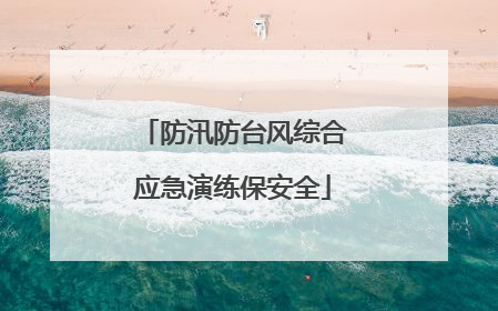 防汛防台风综合应急演练保安全