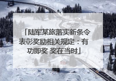 陆军某旅落实新条令表彰奖励相关规定：有功即奖 奖在当时