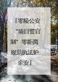 零陵公安“项目警官制”零距离规范执法护企安