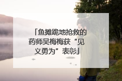 鱼摊跪地抢救的药师吴梅梅获“见义勇为”表彰