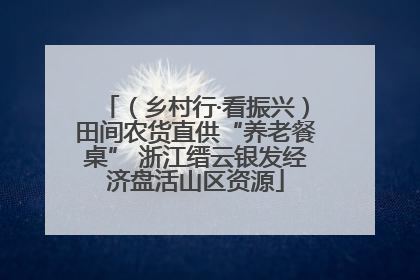 （乡村行·看振兴）田间农货直供“养老餐桌” 浙江缙云银发经济盘活山区资源