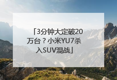 3分钟大定破20万台？小米YU7杀入SUV混战