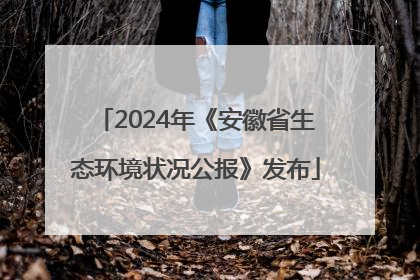 2024年《安徽省生态环境状况公报》发布