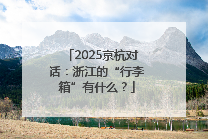 2025京杭对话：浙江的“行李箱”有什么？