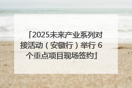 2025未来产业系列对接活动（安徽行）举行 6个重点项目现场签约