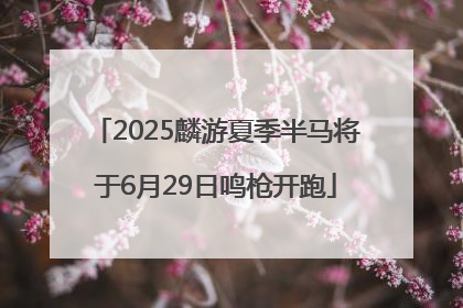 2025麟游夏季半马将于6月29日鸣枪开跑