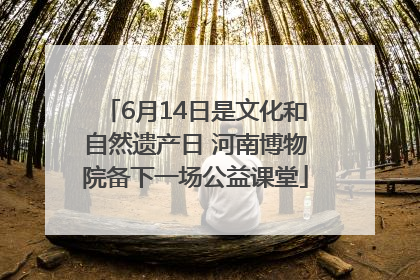 6月14日是文化和自然遗产日 河南博物院备下一场公益课堂